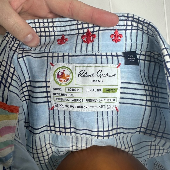 Robert Graham Blue Checkered Plaid Casual Shirt - Picture 3 of 12